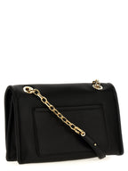 Black Lamb Leather V Logo Chain Shoulder Bag