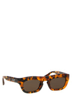 Brown Acetate Rectangular Sunglasses