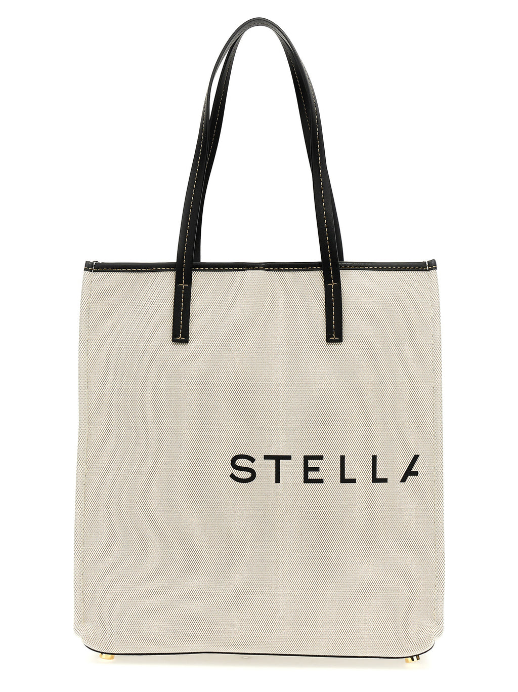Beige Cotton Canvas Shopping Bag