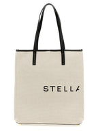 Beige Cotton Canvas Shopping Bag