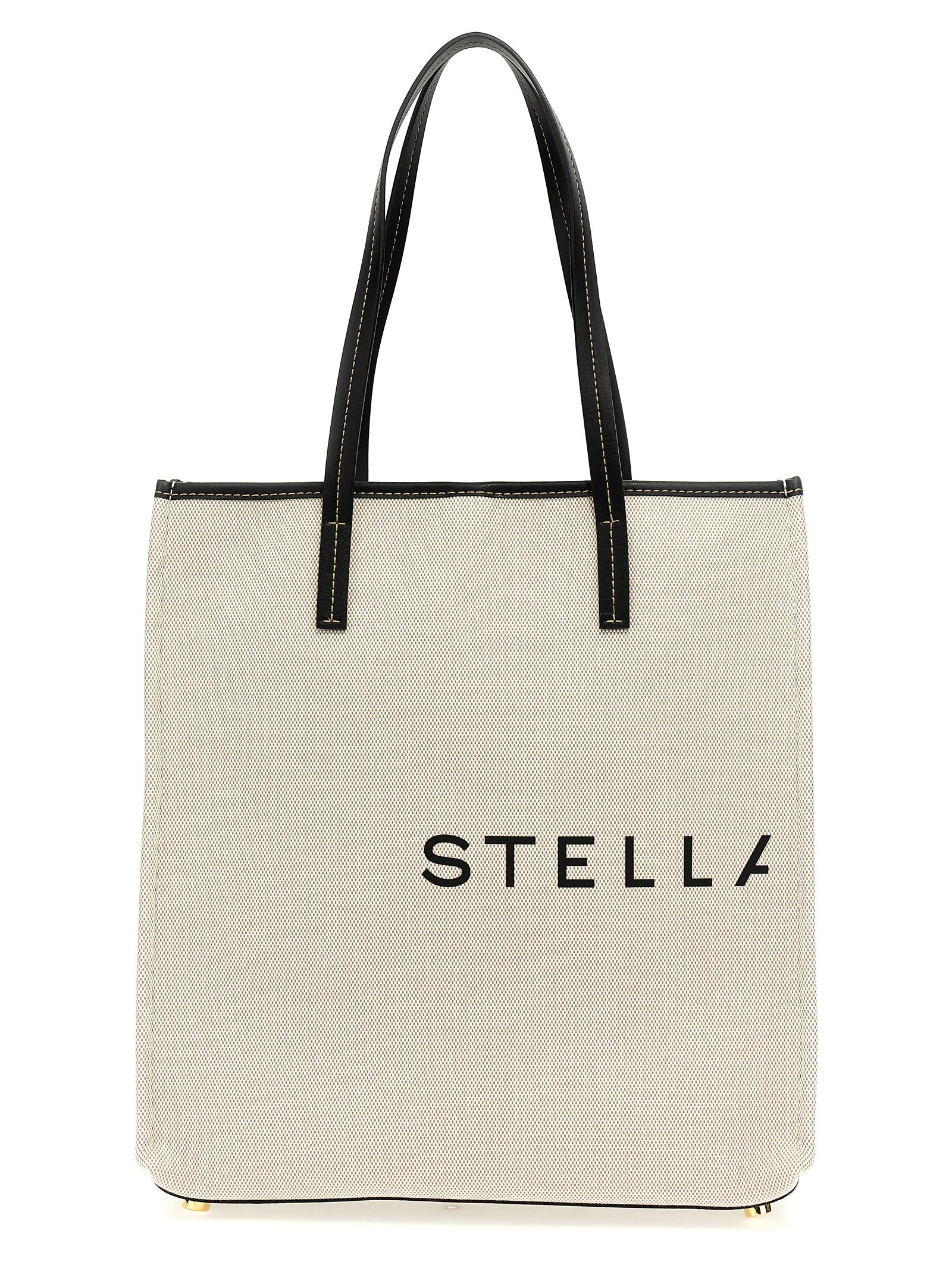 Beige Cotton Canvas Shopping Bag