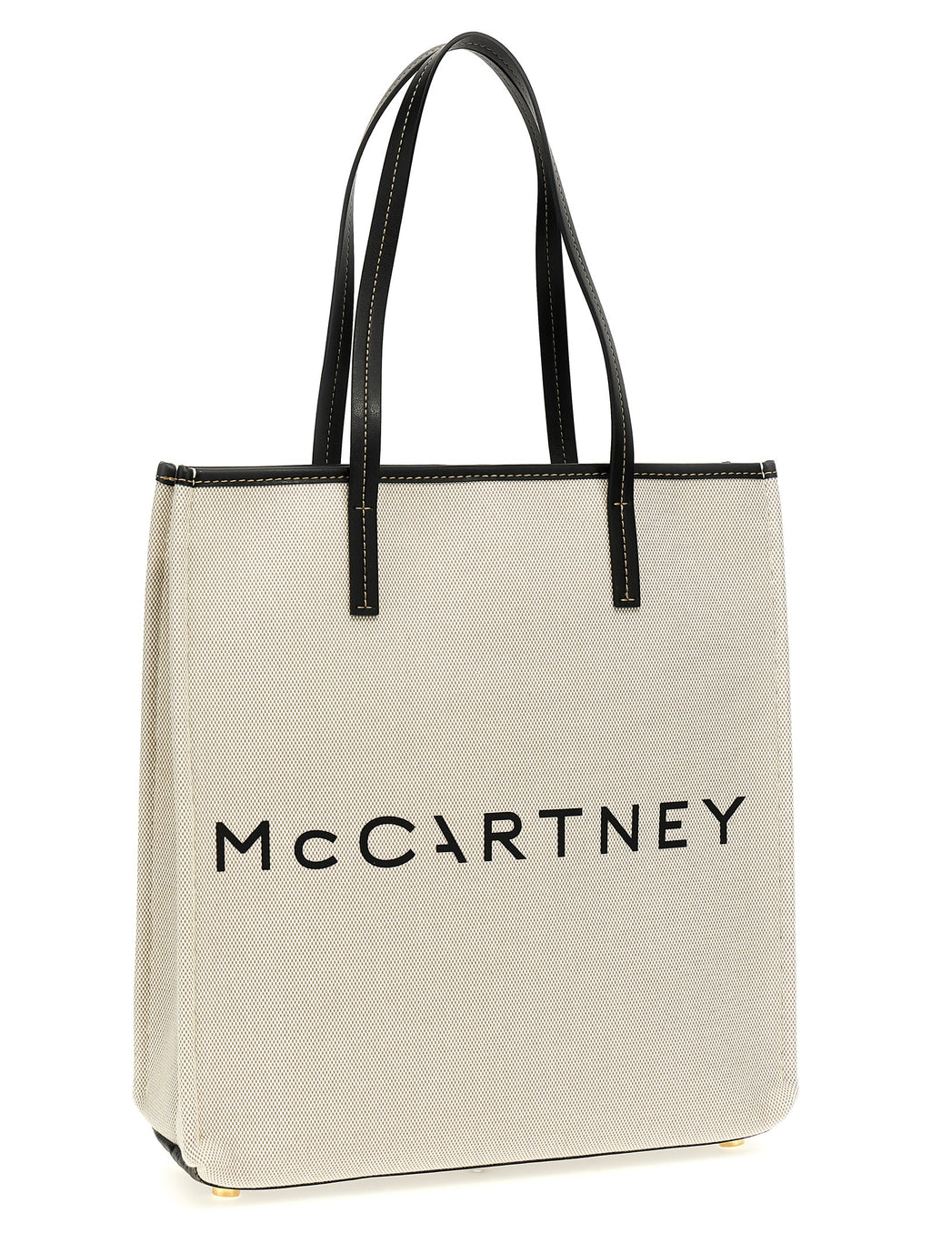 Beige Cotton Canvas Shopping Bag