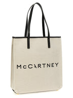 Beige Cotton Canvas Shopping Bag
