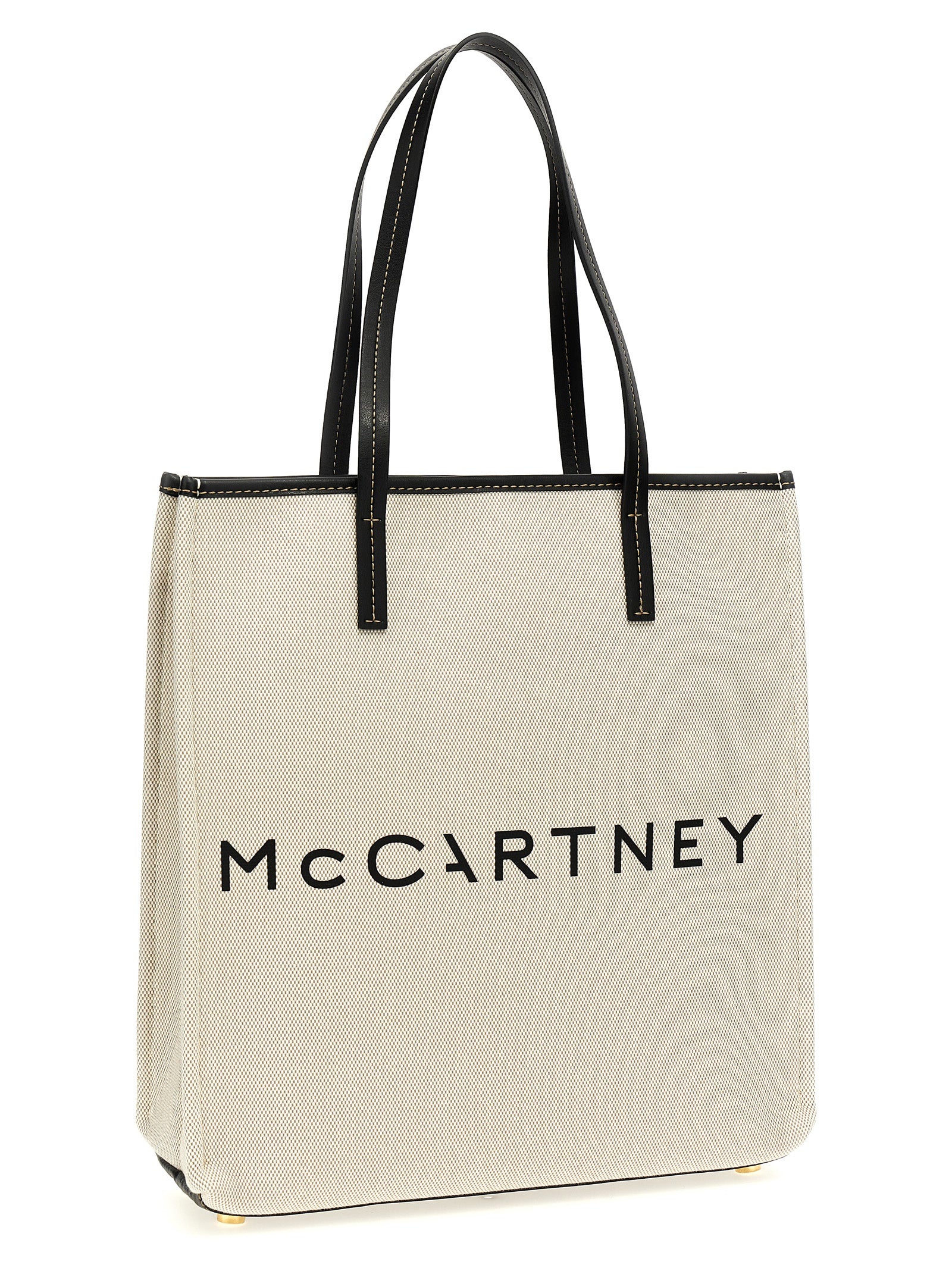 Beige Cotton Canvas Shopping Bag