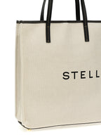 Beige Cotton Canvas Shopping Bag