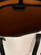 Beige Cotton Canvas Shopping Bag