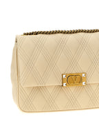 Quiltie 67 White Lamb Leather Shoulder Bag