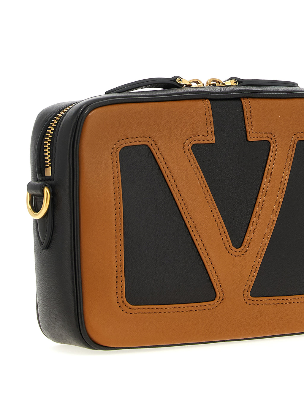 Brown Lamb Leather Crossbody Bag
