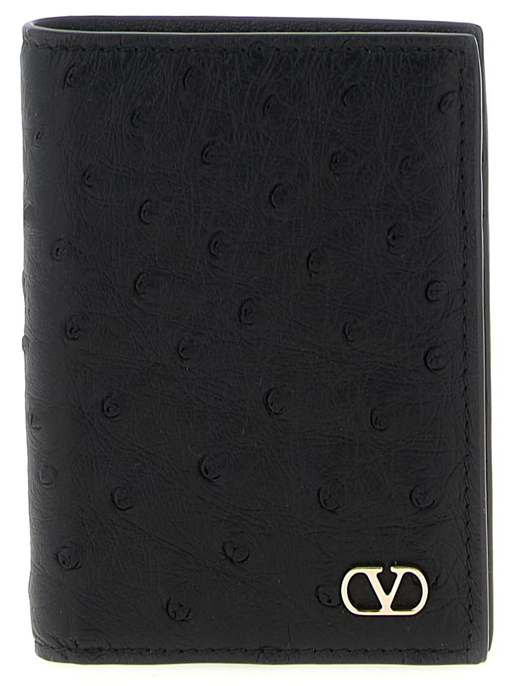 Black Ostrich Skin Cardholder