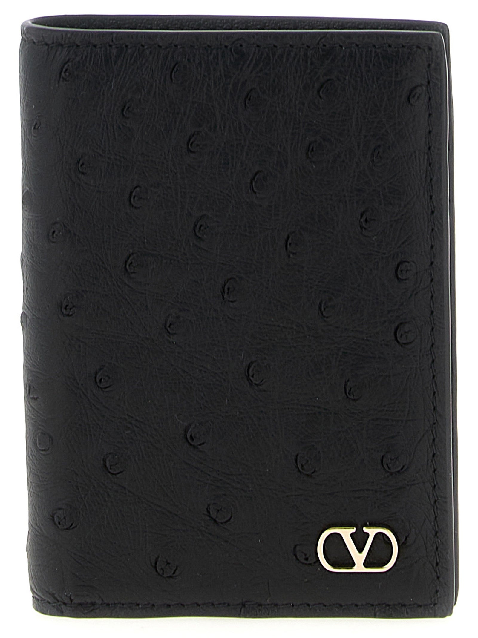 Black Ostrich Skin Cardholder