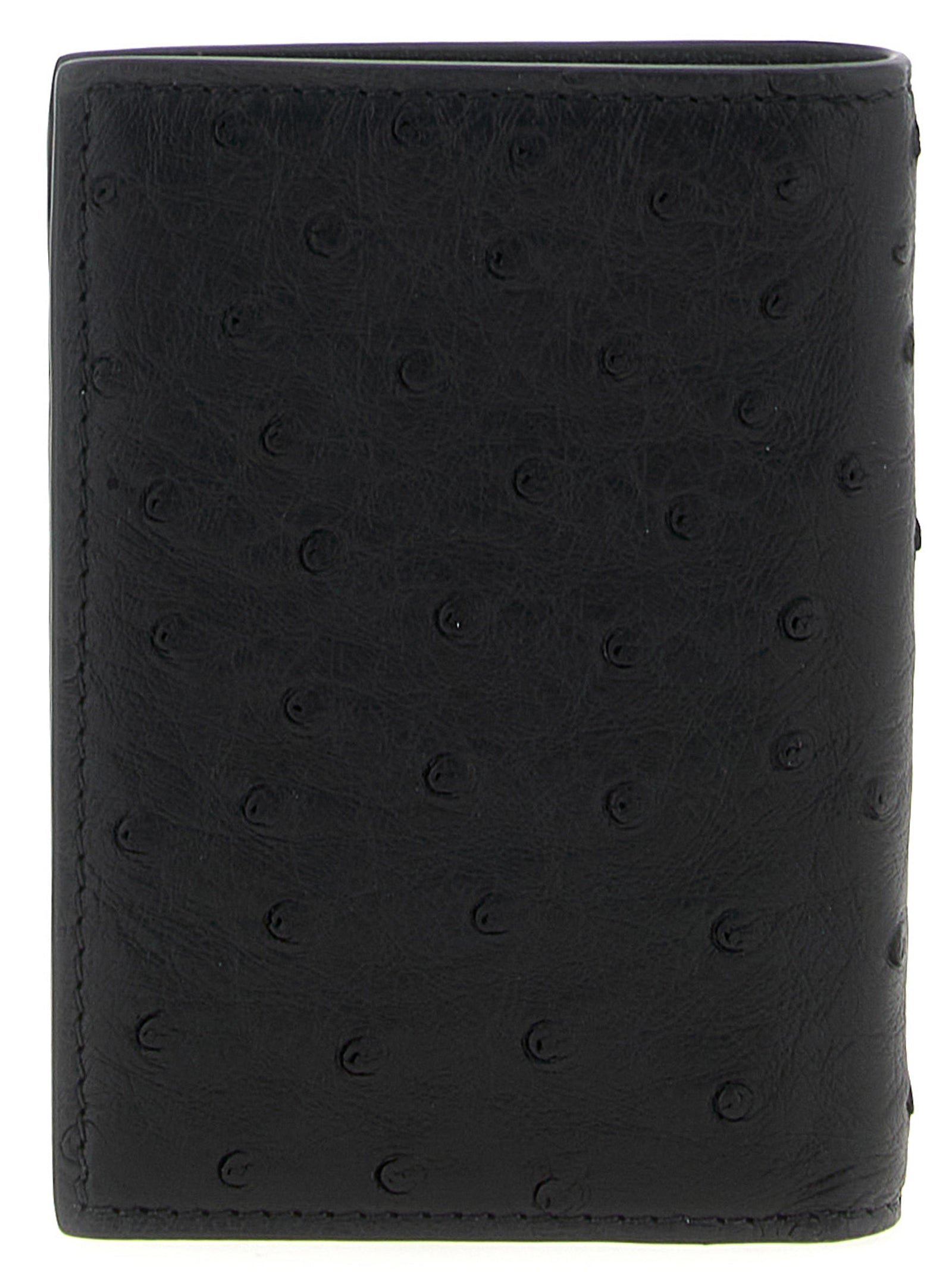 Black Ostrich Skin Cardholder