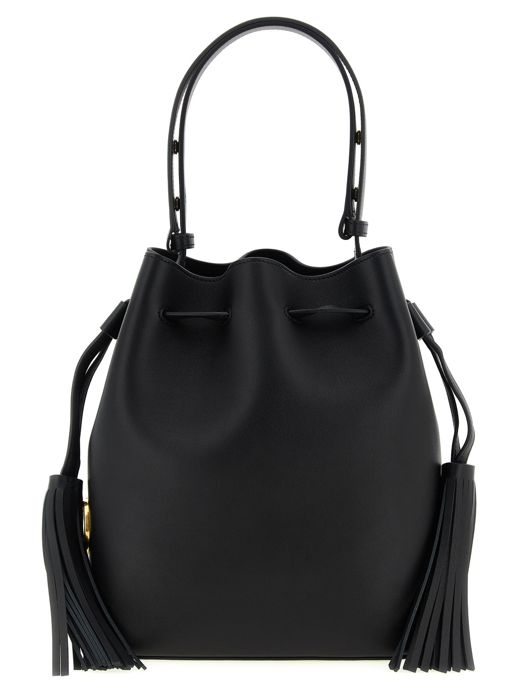 Black Calf Leather Shoulder Bag