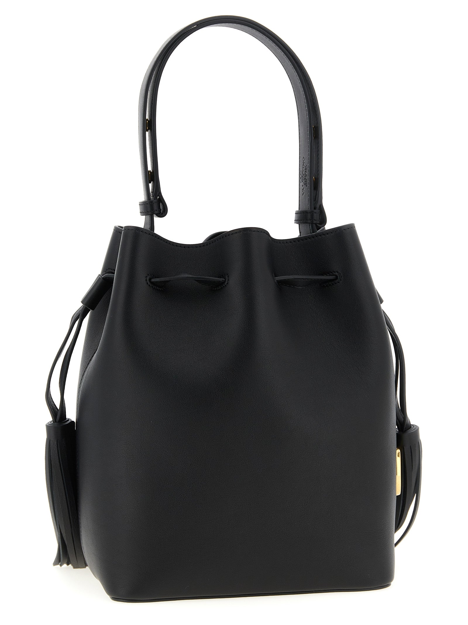 Black Calf Leather Shoulder Bag
