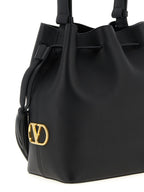 Black Calf Leather Shoulder Bag