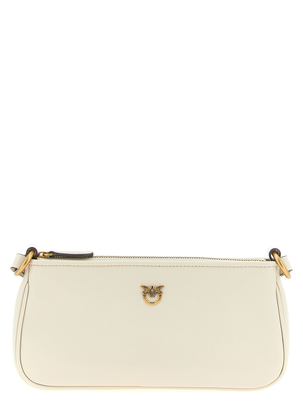 White Goatskin Half Moon Mini Crossbody Bag