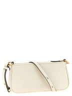 White Goatskin Half Moon Mini Crossbody Bag