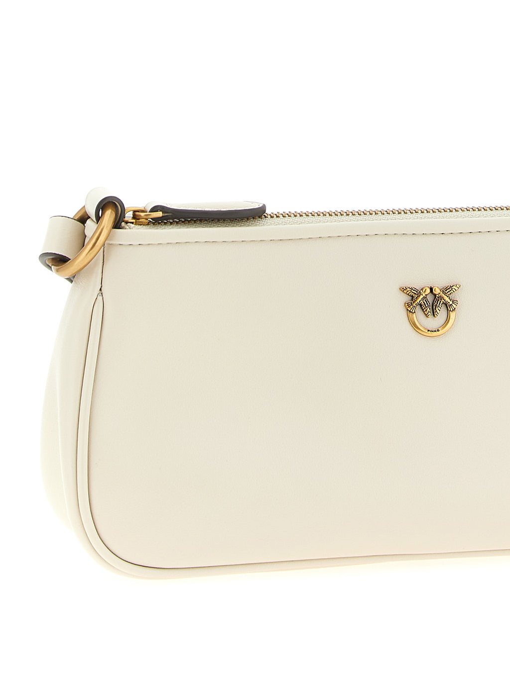 White Goatskin Half Moon Mini Crossbody Bag