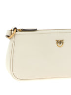 White Goatskin Half Moon Mini Crossbody Bag