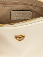 White Goatskin Half Moon Mini Crossbody Bag