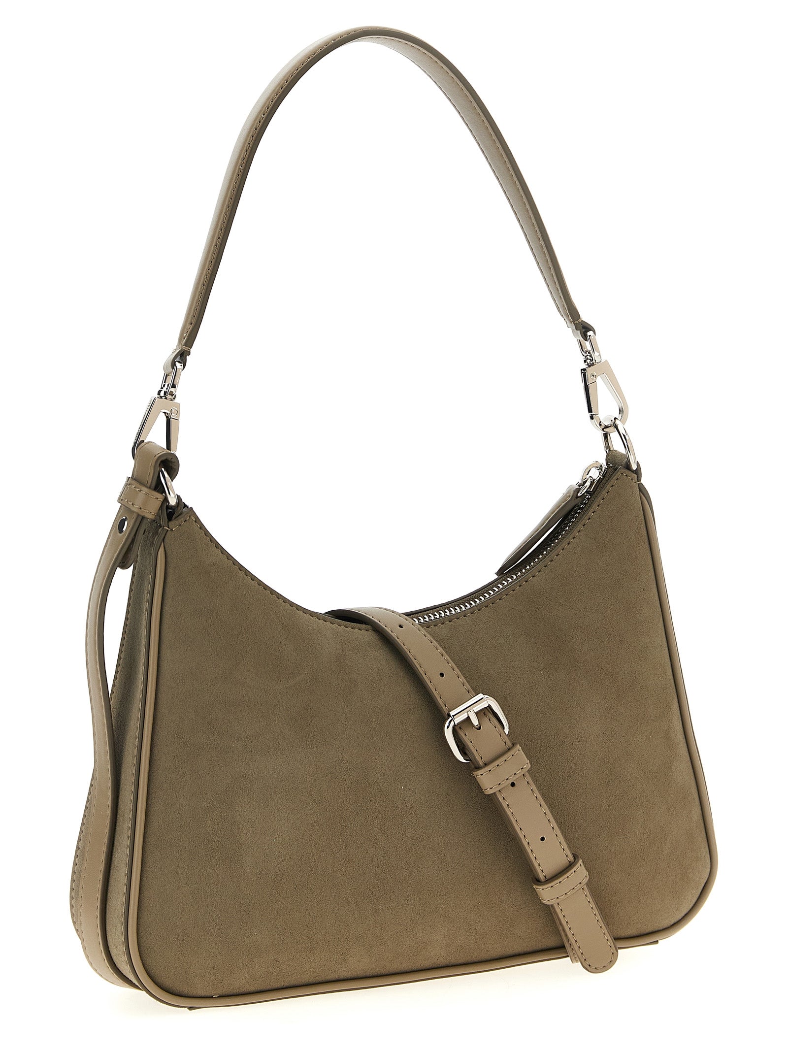 Small Hobo Grained Polyamide Shoulder Bag