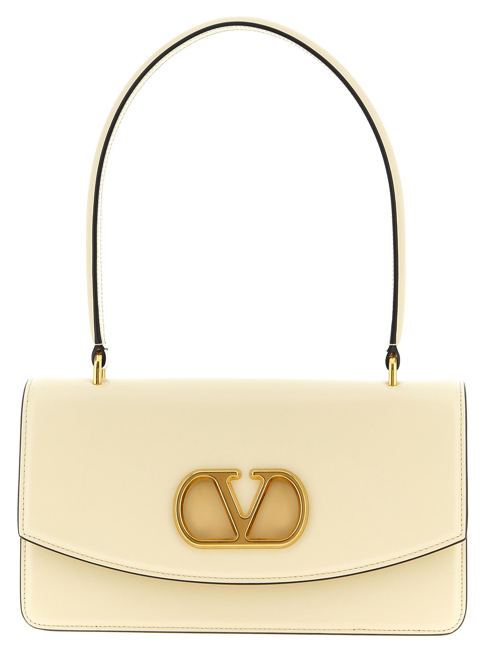 White Calfskin Vain Shoulder Bag