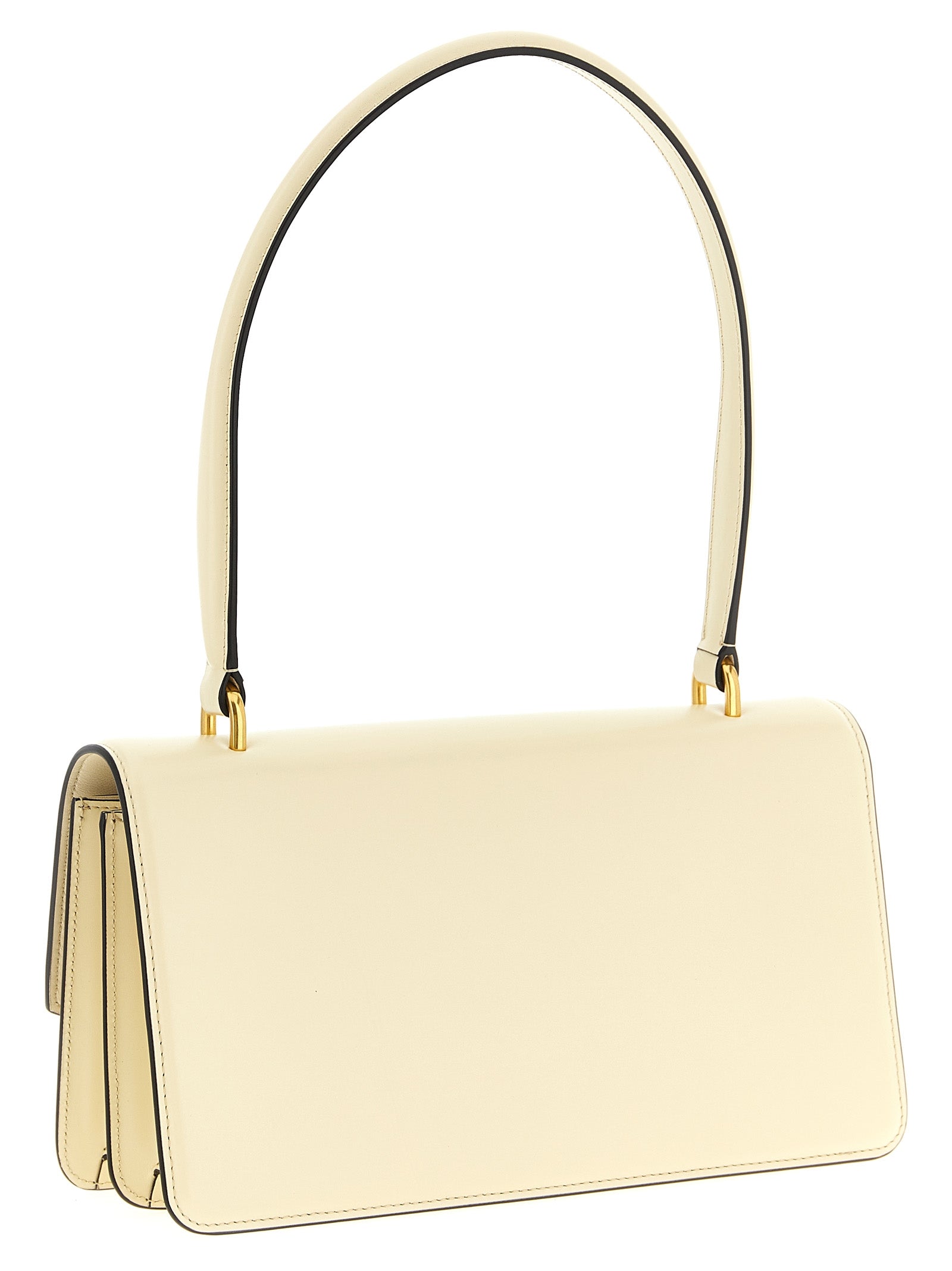 White Calfskin Vain Shoulder Bag