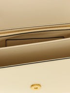 White Calfskin Vain Shoulder Bag