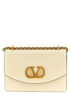 White Calfskin Vain Shoulder Bag