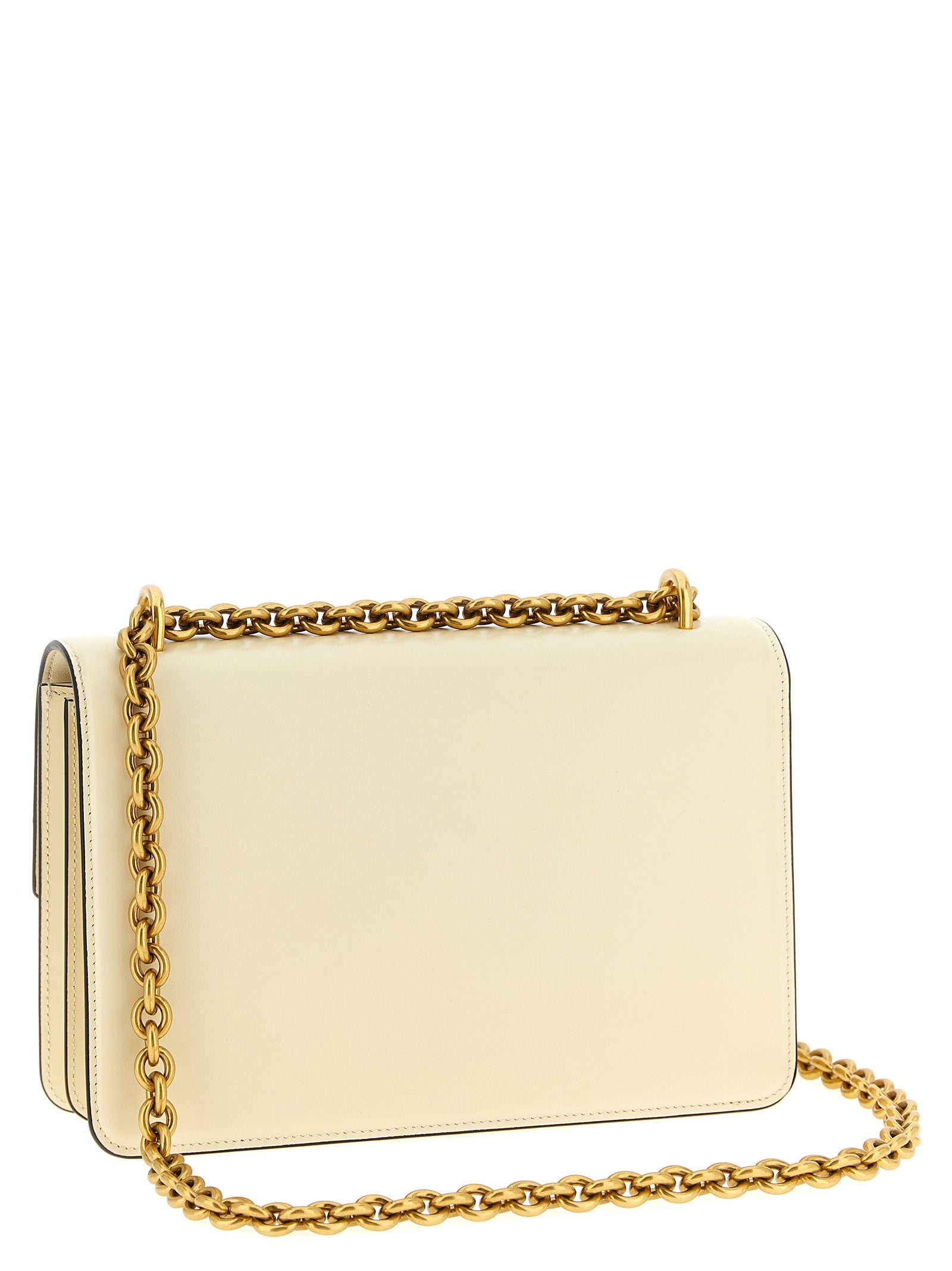 White Calfskin Vain Shoulder Bag