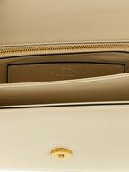 White Calfskin Vain Shoulder Bag