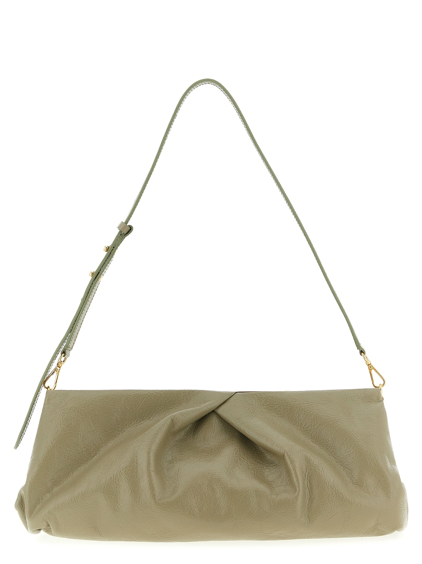 Green Craquelé Calfskin Crisp Clutch