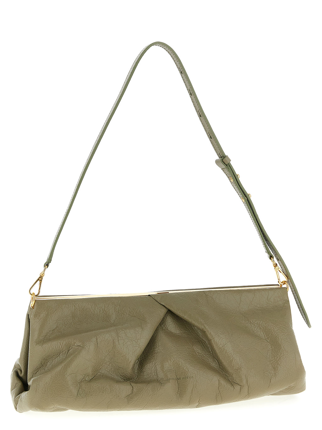 Green Craquelé Calfskin Crisp Clutch