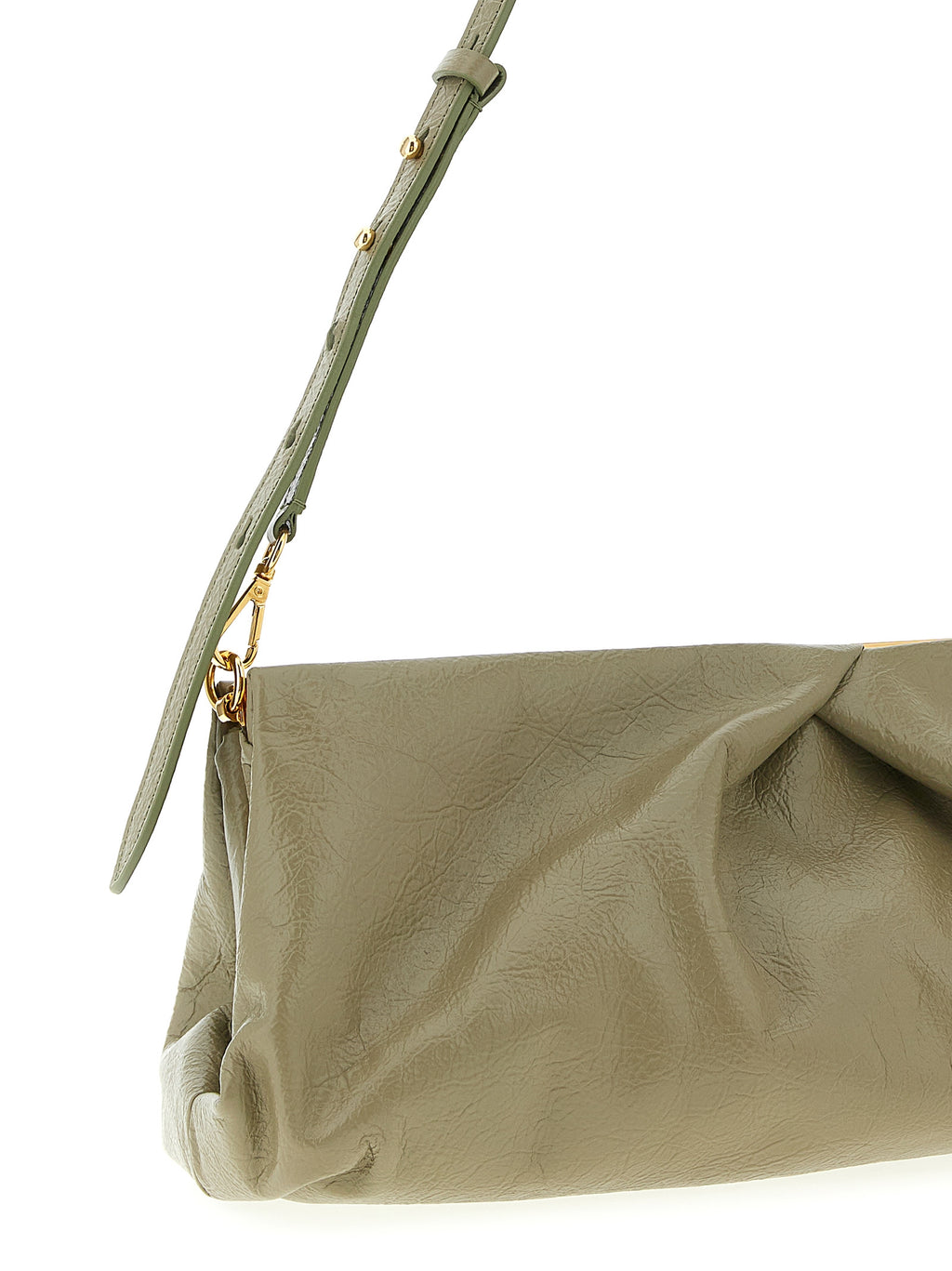 Green Craquelé Calfskin Crisp Clutch