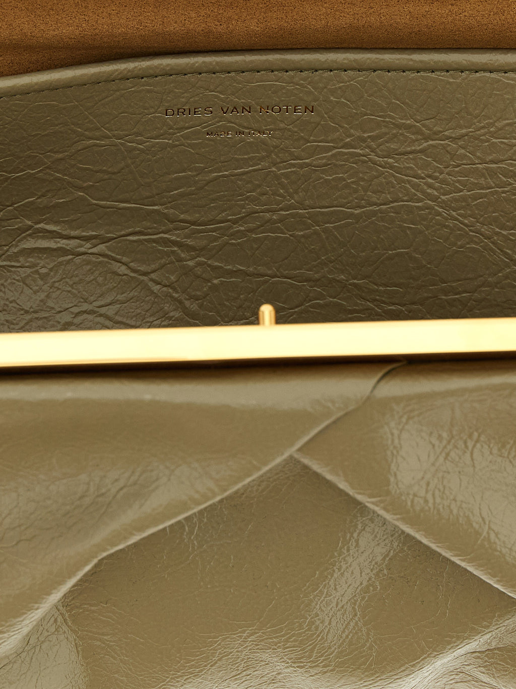 Green Craquelé Calfskin Crisp Clutch