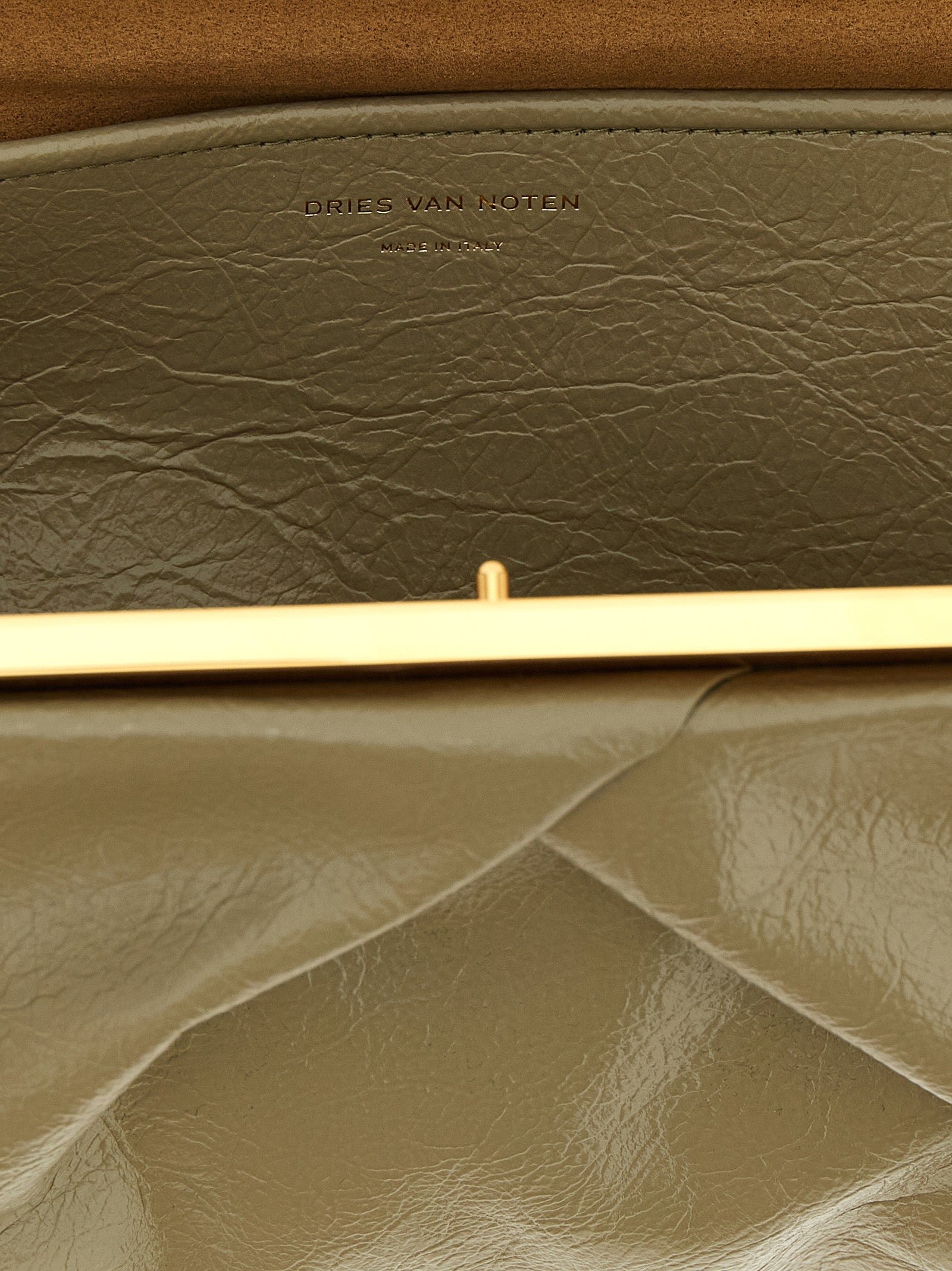Green Craquelé Calfskin Crisp Clutch