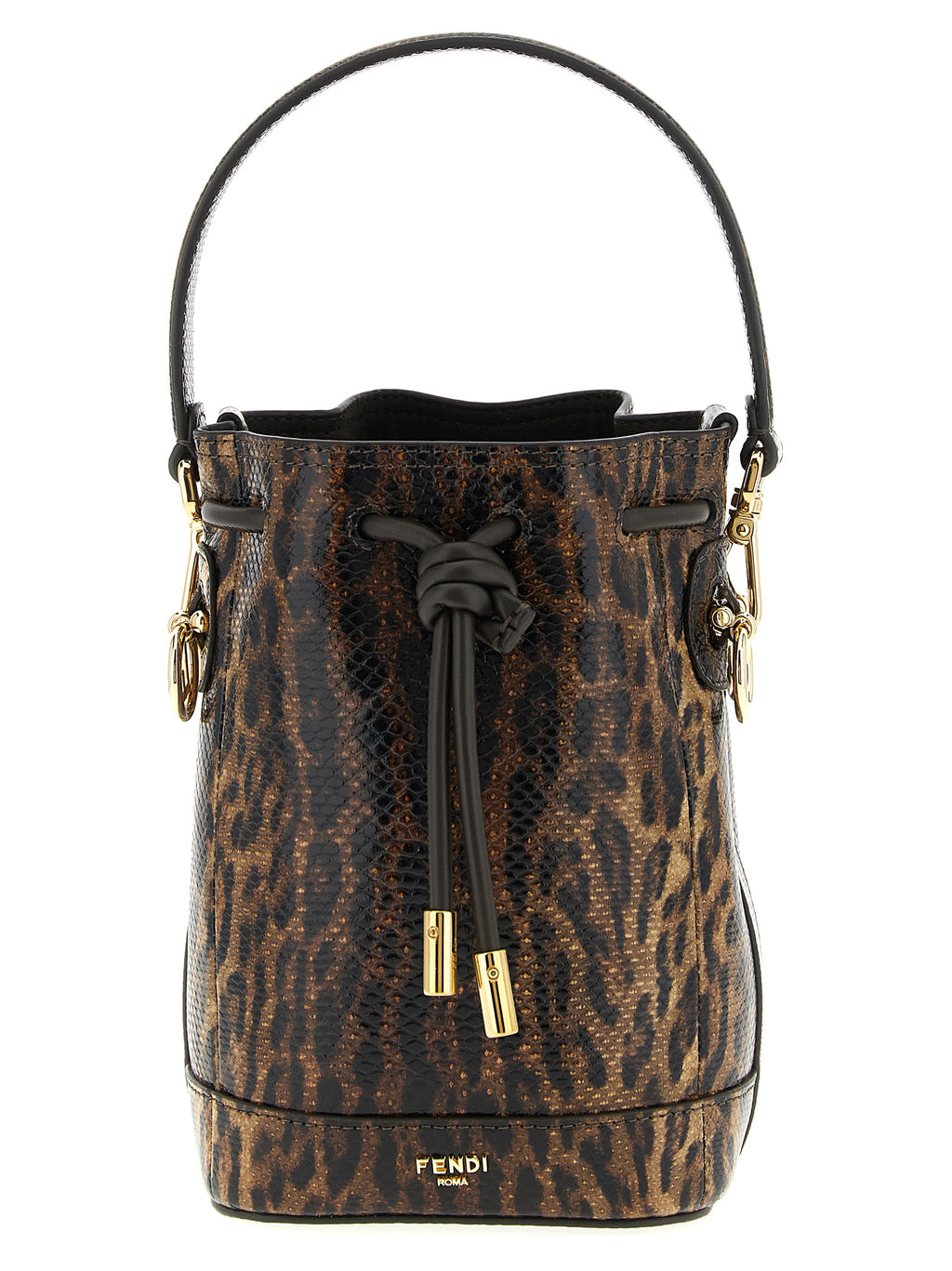 Brown Karung Leather Mon Tresor Mini Bucket Bag