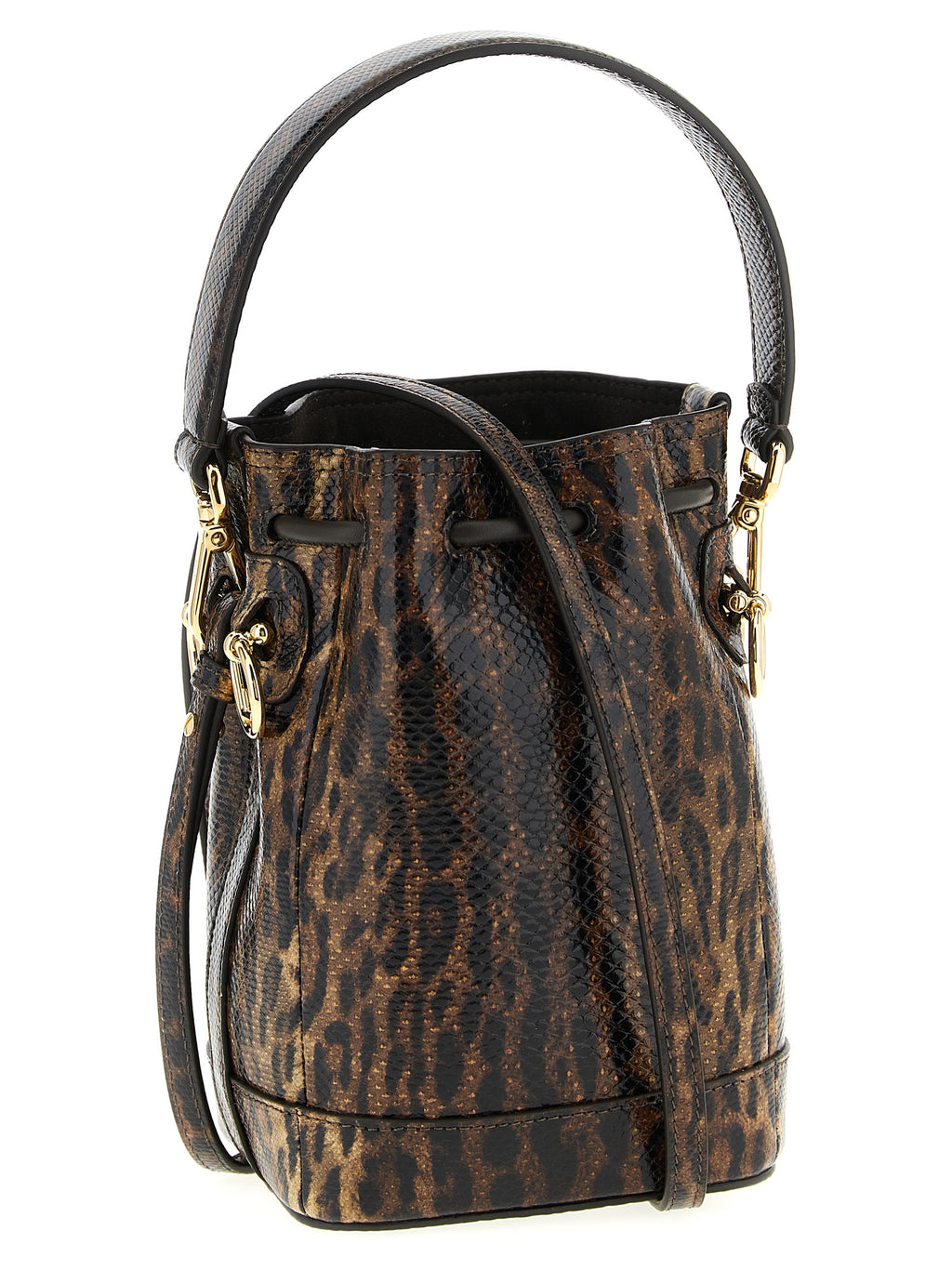 Brown Karung Leather Mon Tresor Mini Bucket Bag