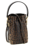 Brown Karung Leather Mon Tresor Mini Bucket Bag