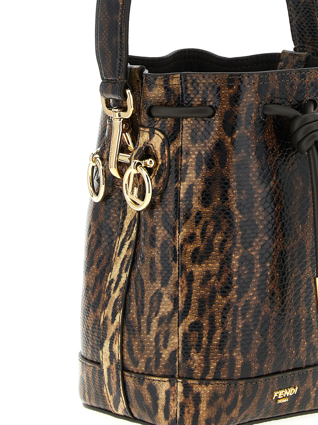 Brown Karung Leather Mon Tresor Mini Bucket Bag