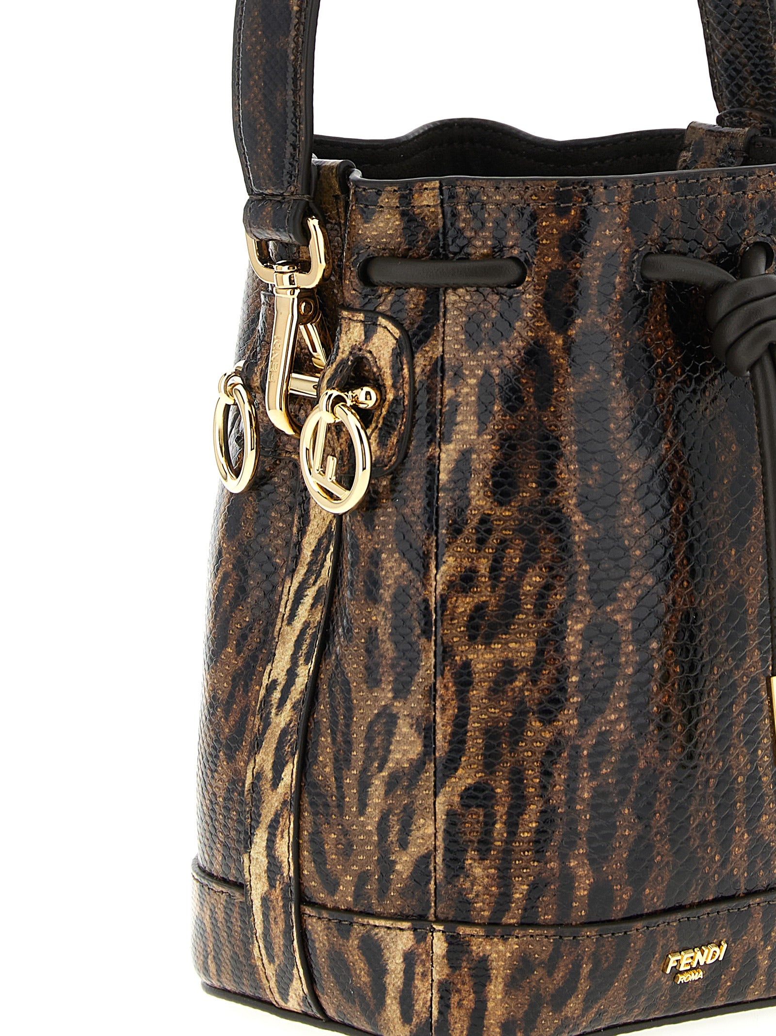 Brown Karung Leather Mon Tresor Mini Bucket Bag