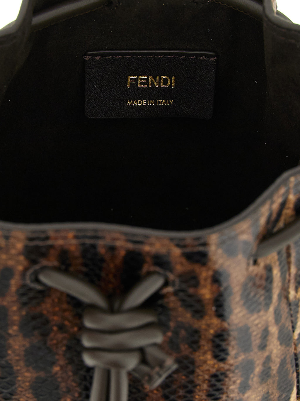 Brown Karung Leather Mon Tresor Mini Bucket Bag