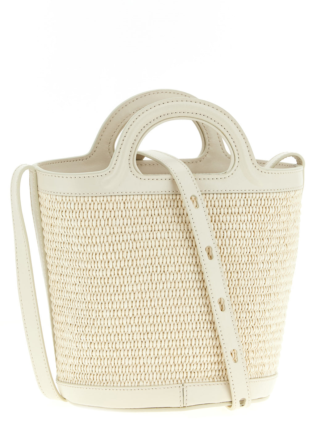 White Cotton and Polyamide Tropicalia Bucket Bag