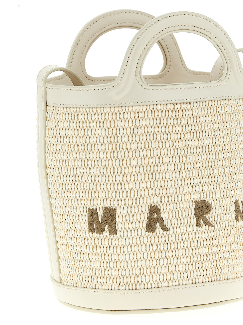 White Cotton and Polyamide Tropicalia Bucket Bag