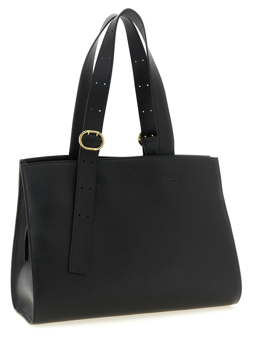 Black Calfskin Leather Tote