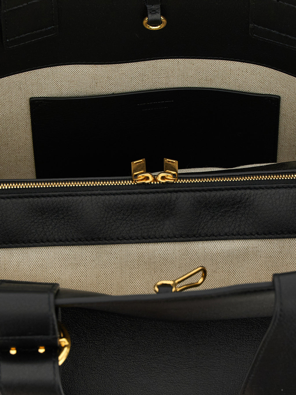Black Calfskin Leather Tote