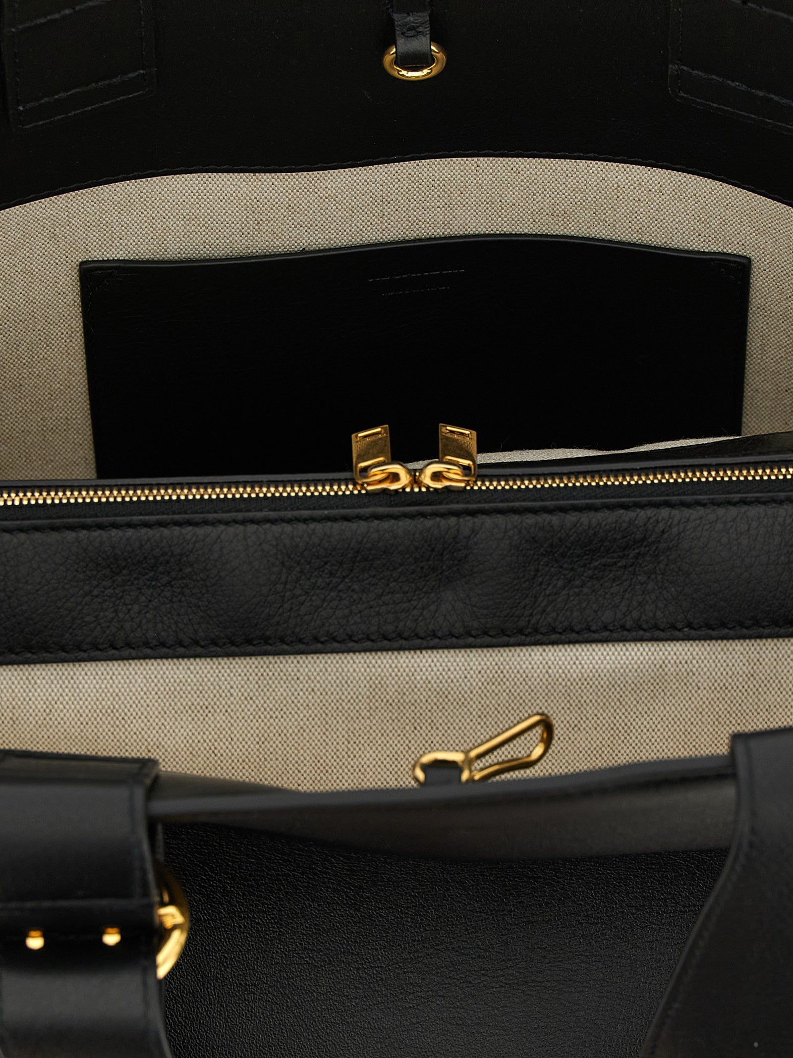 Black Calfskin Leather Tote
