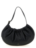 Black Soft Cowhide Ninon Hoop Shoulder Bag