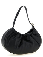 Black Soft Cowhide Ninon Hoop Shoulder Bag