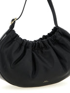 Black Soft Cowhide Ninon Hoop Shoulder Bag