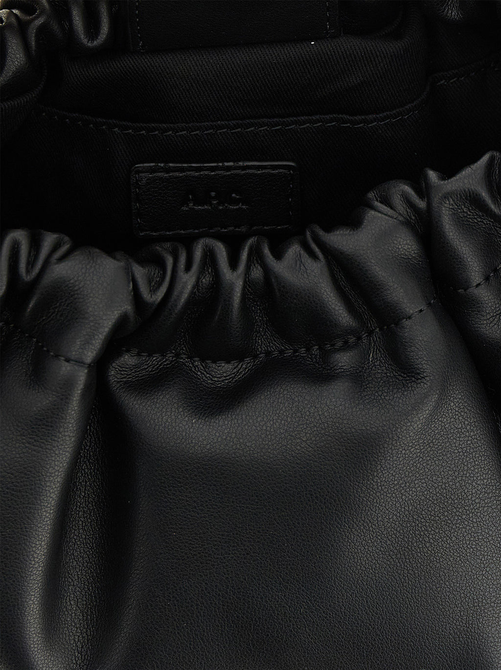 Black Soft Cowhide Ninon Hoop Shoulder Bag